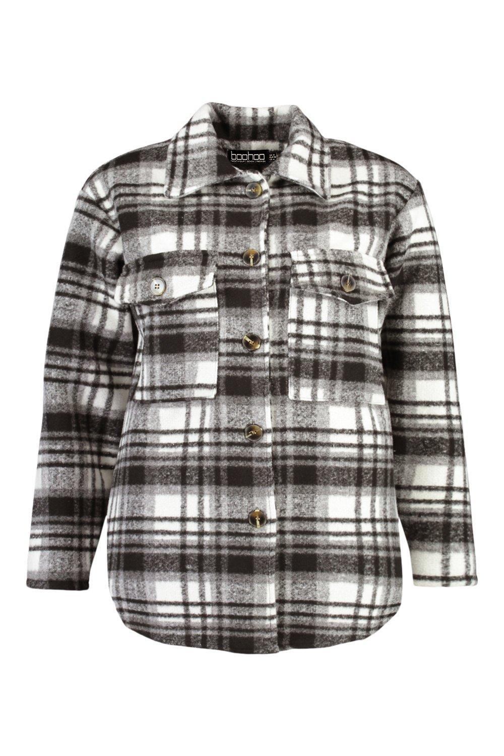 boohoo Petite Flannel Shacket