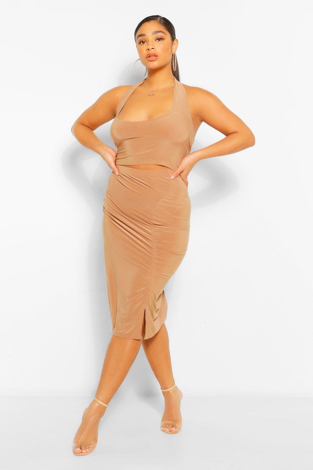 ruched midi skirt co ord