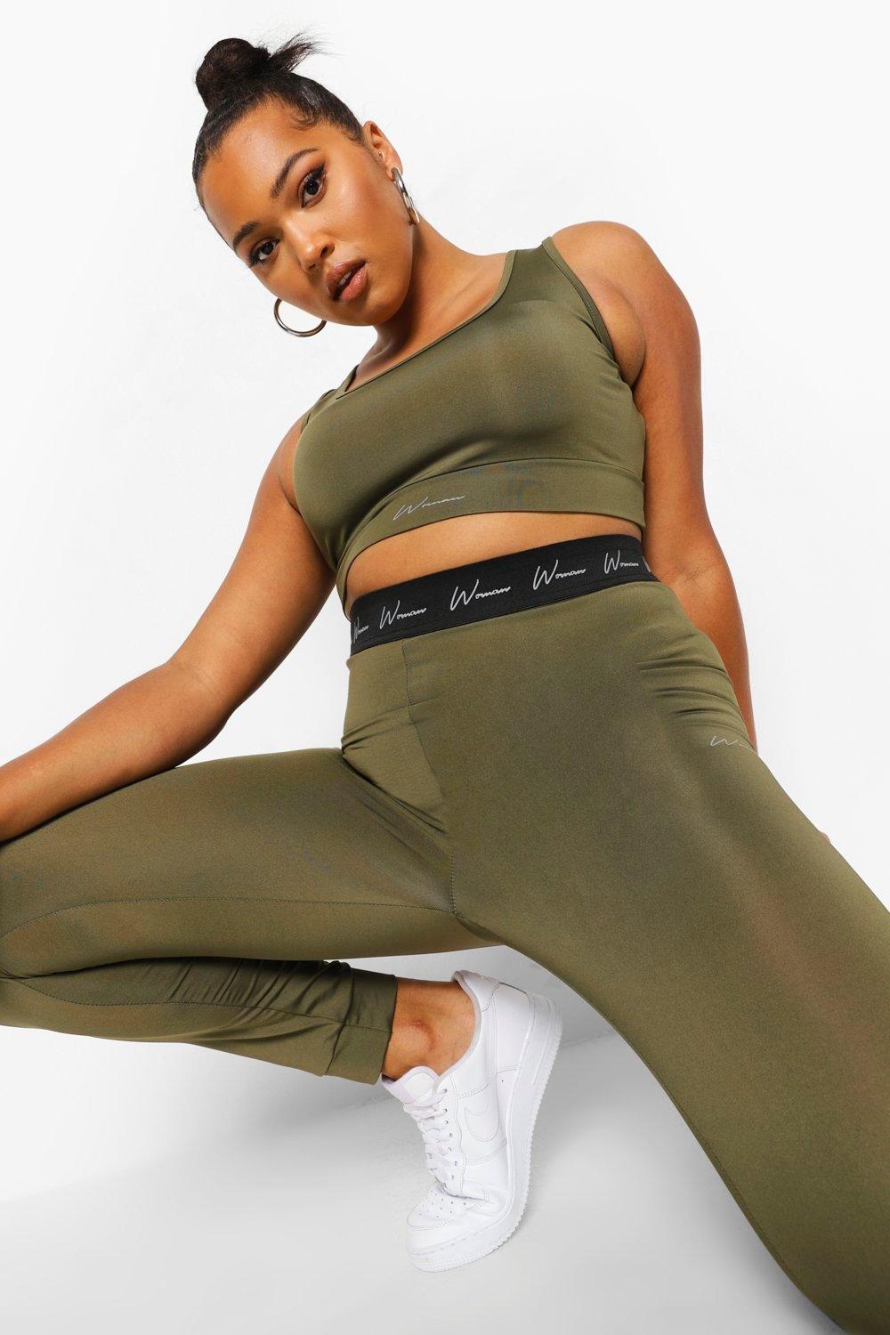 PRETTYLITTLETHING Khaki Leggings