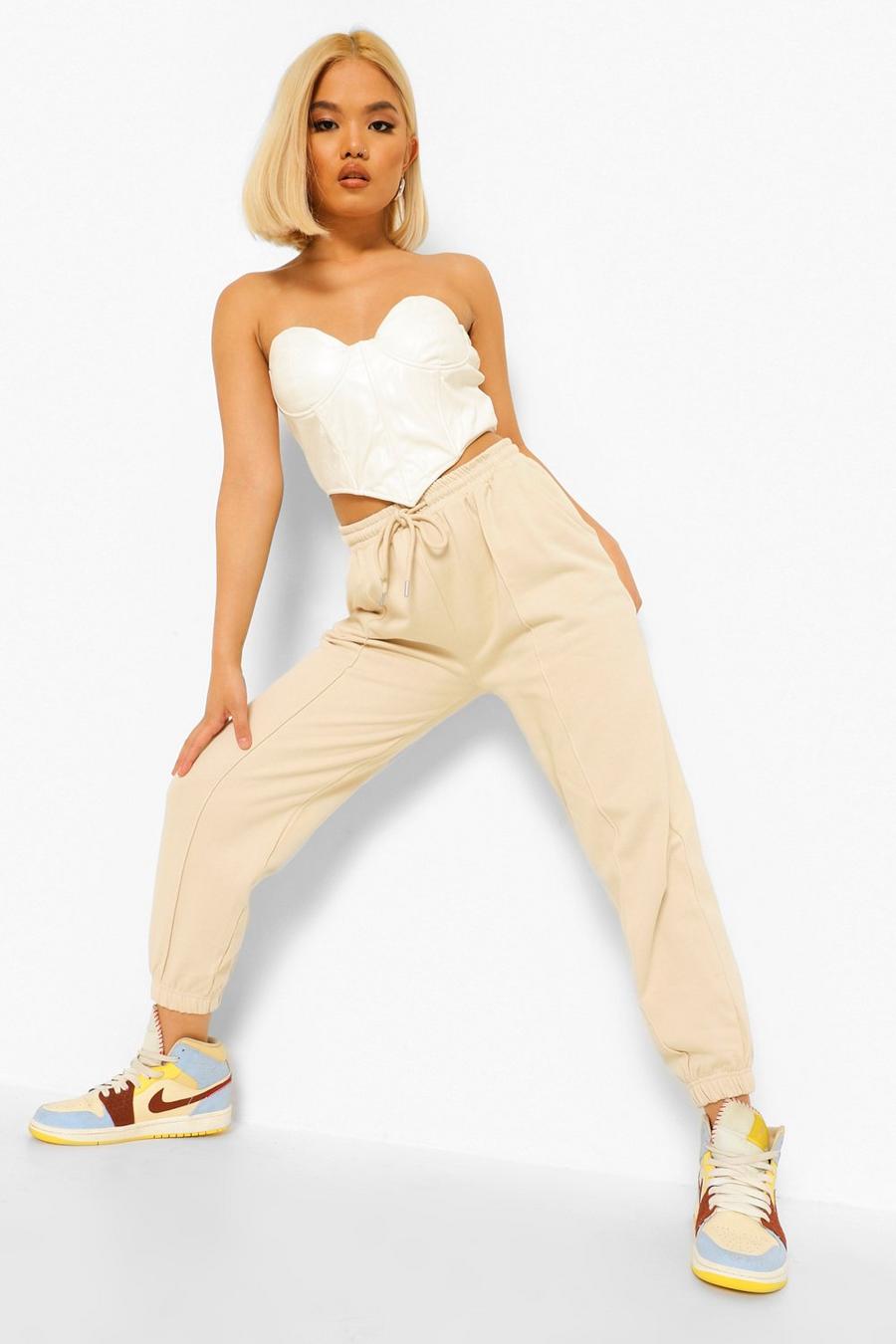 Petite Oversized Pintuck Detail Track Pants image number 1