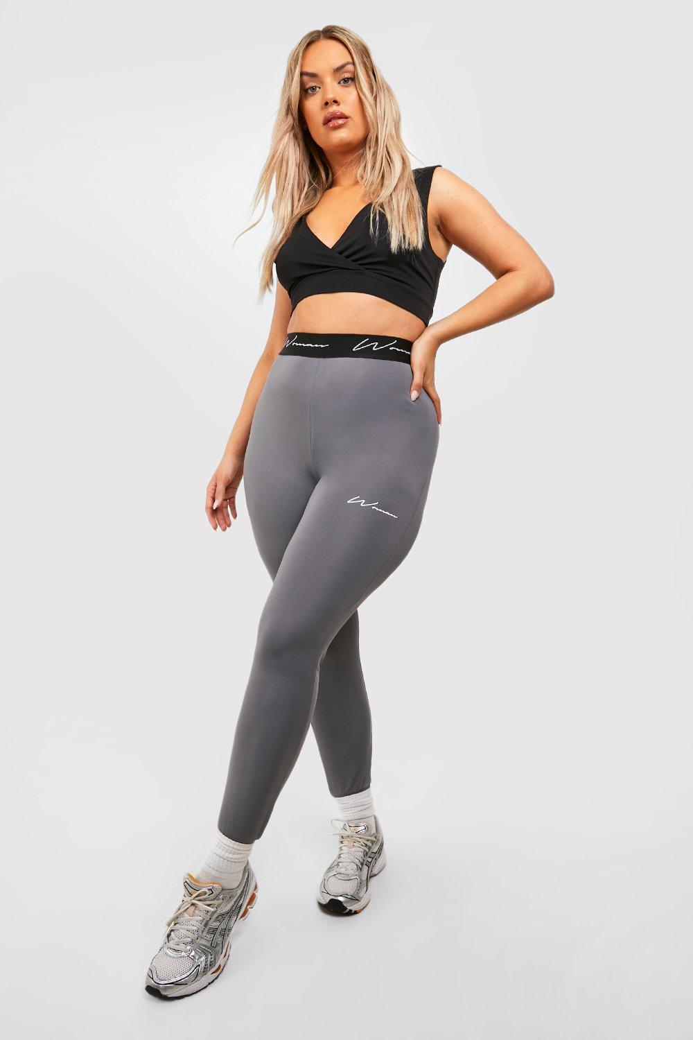 Plus Activewear 'Woman' Compression Workout Leggings