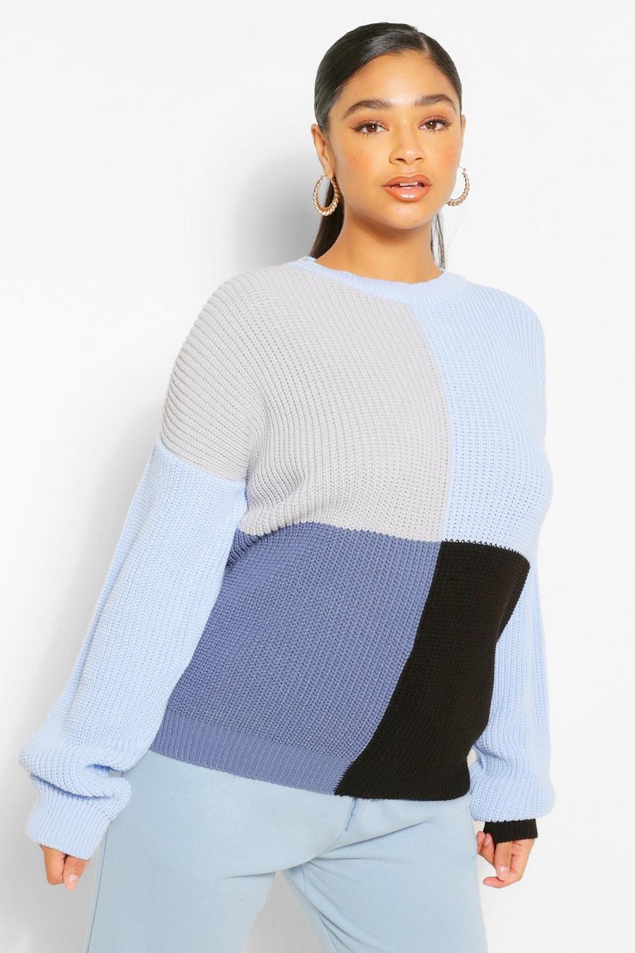 Plus Colour Block Balloon Sleeve Sweater image number 1