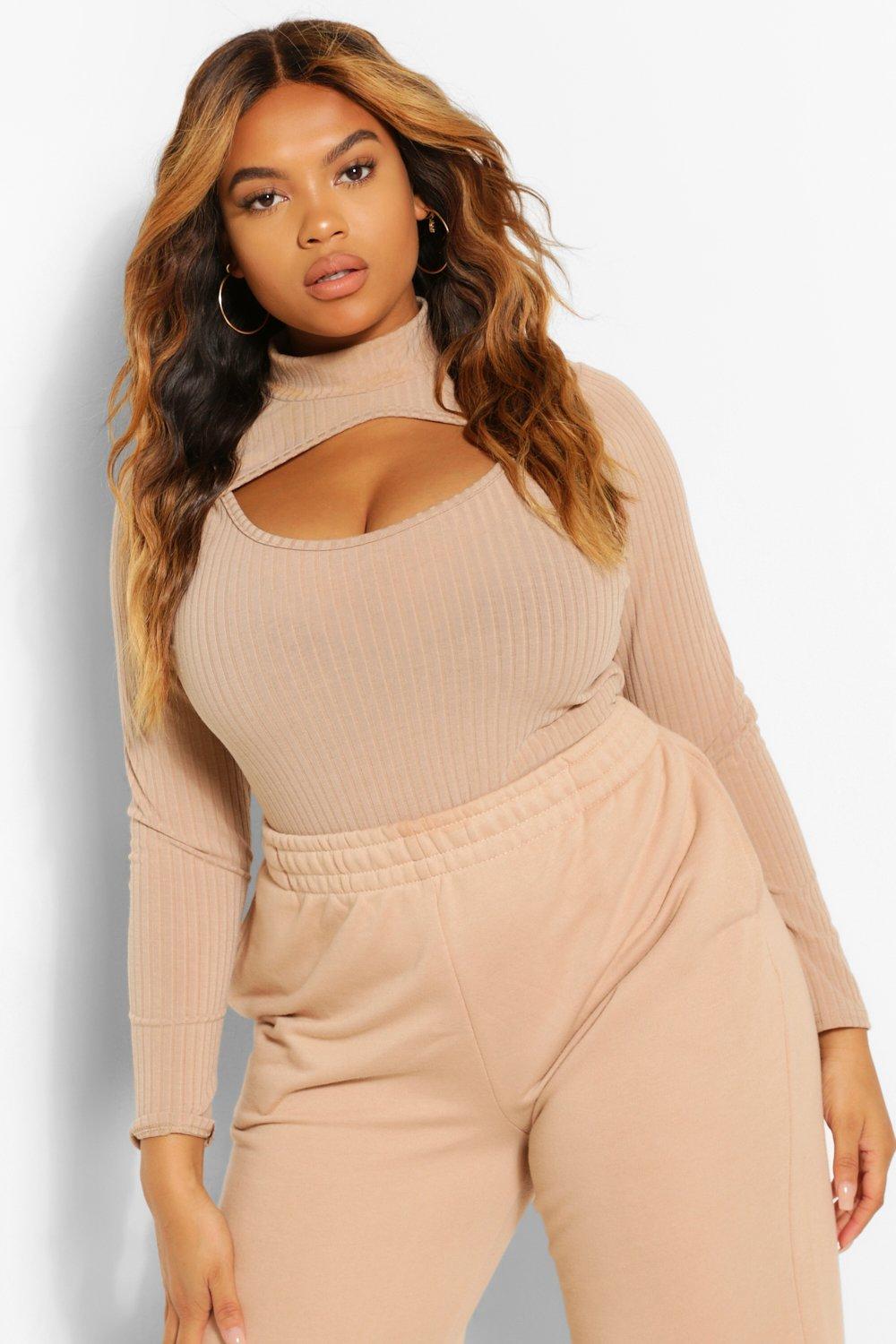 Plus Double Layer Cut Out Bodysuit