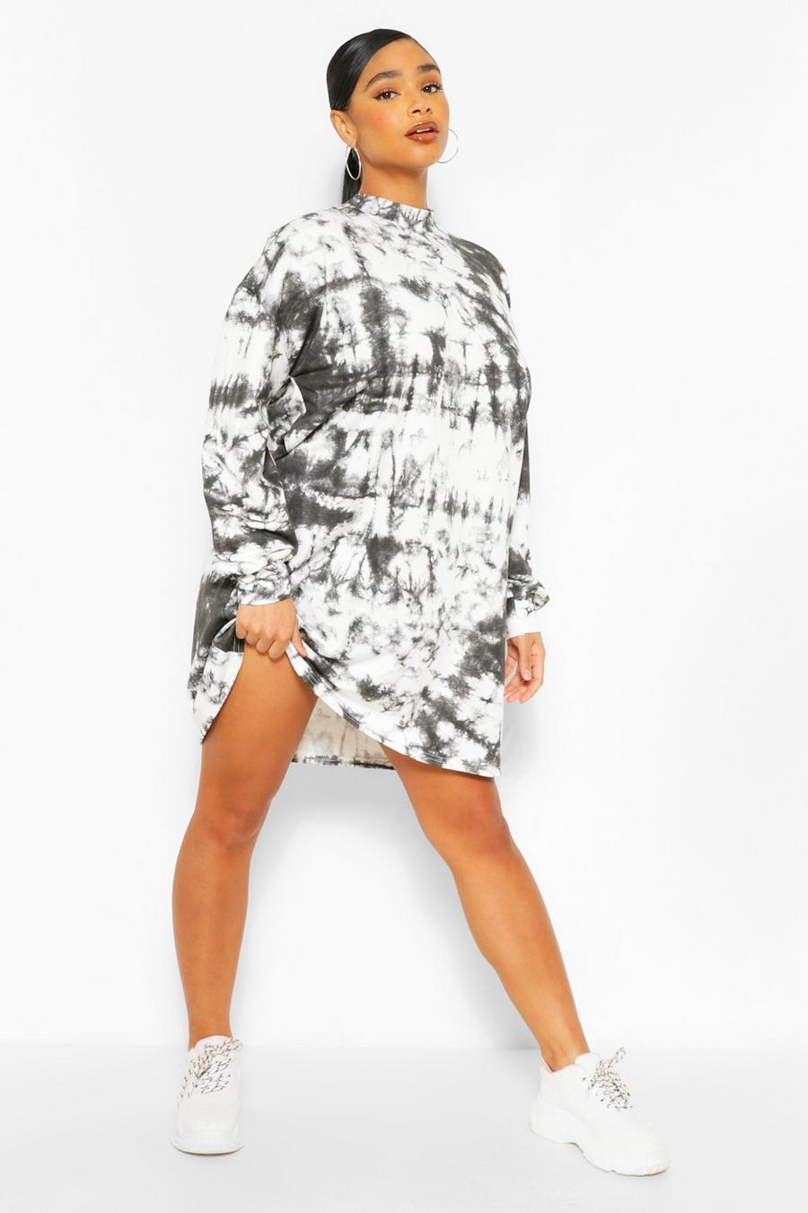 Black Plus Tie Dye Oversized Sweat Dress image number 1