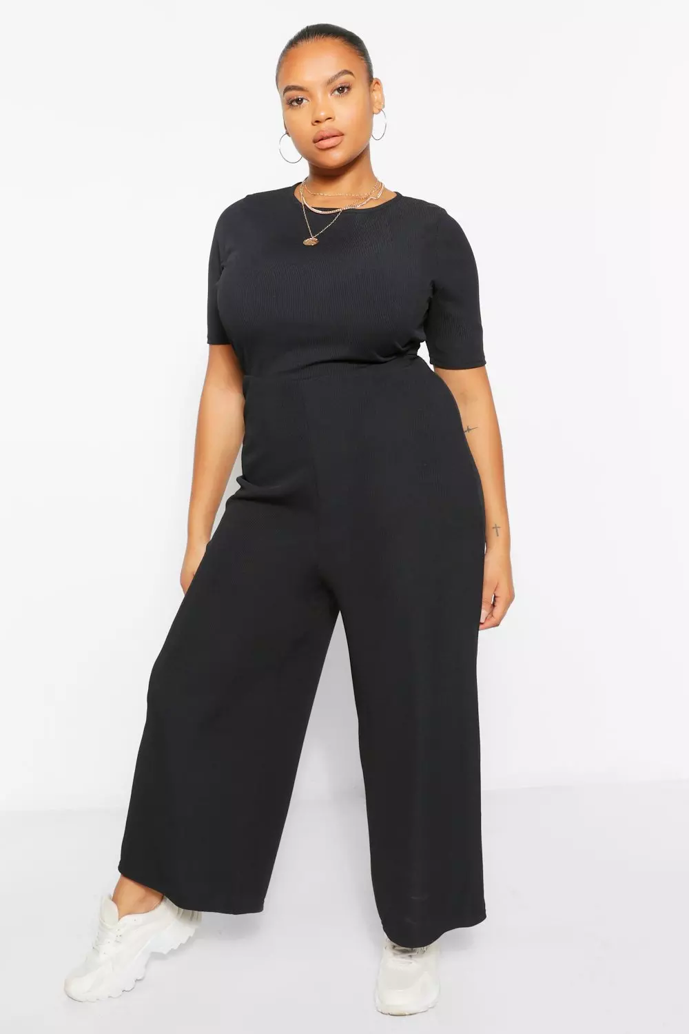 Black store tshirt jumpsuit