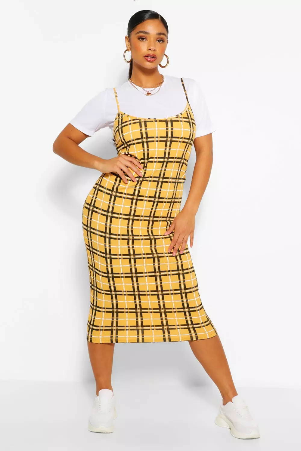 Yellow checked hot sale pinafore