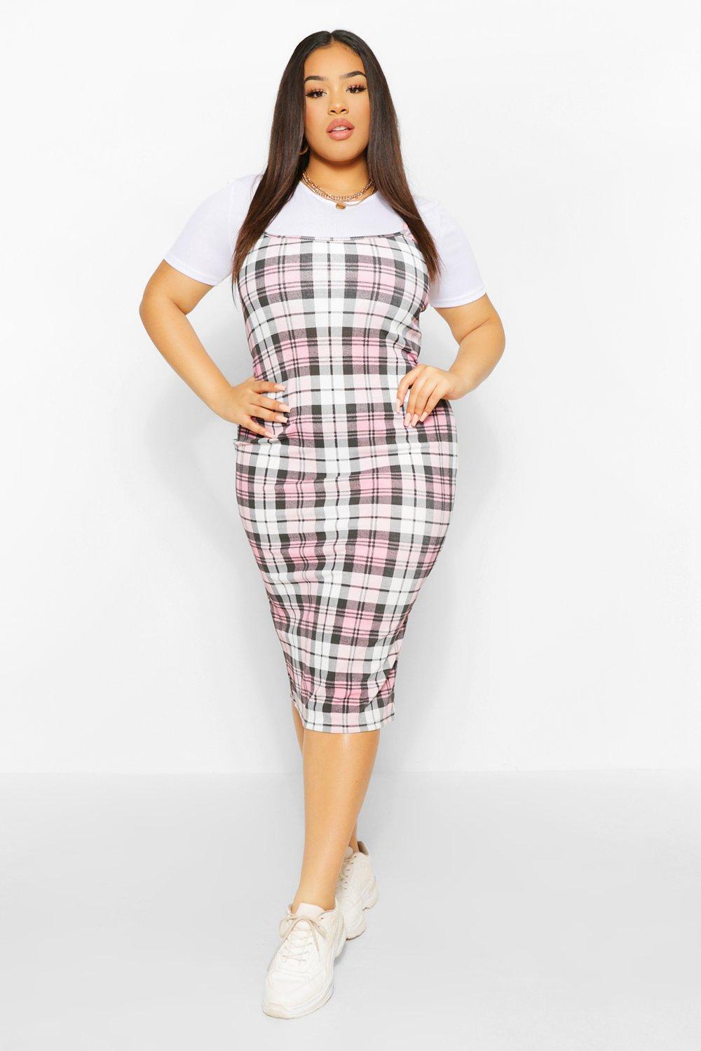 pink pinafore dress plus size