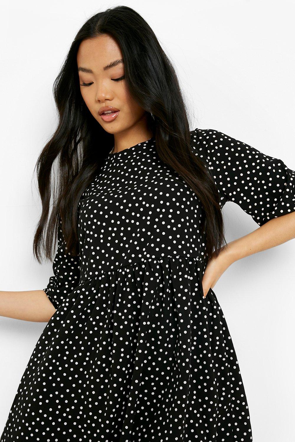 Petite polka dot dress sale