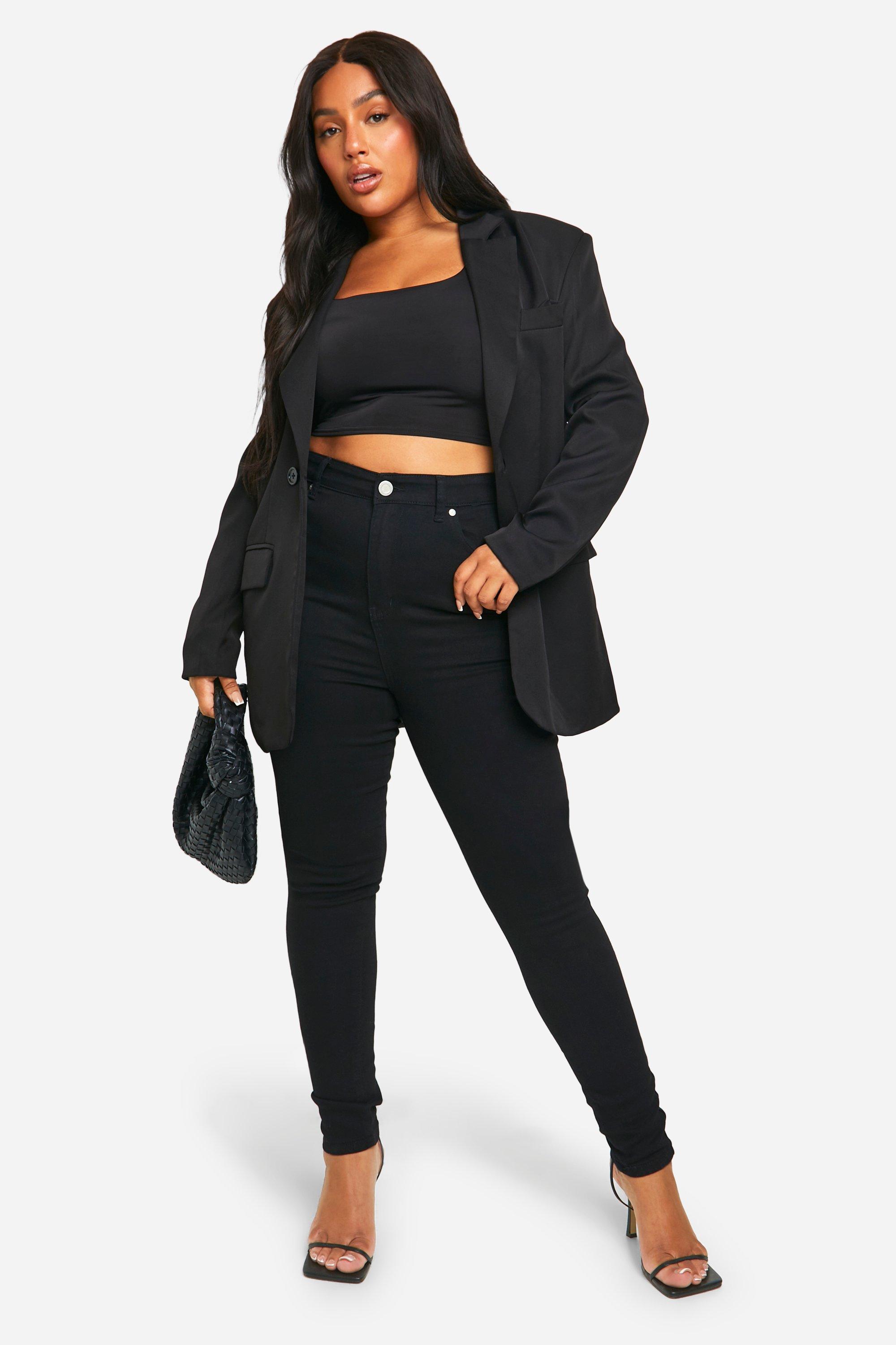 Fashion Look Featuring boohoo Plus Size Tops and boohoo Skinny