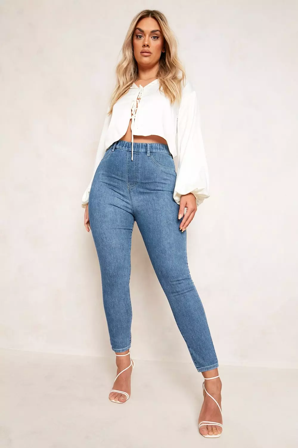 Grande Taille Jegging Taille Haute Boohoo