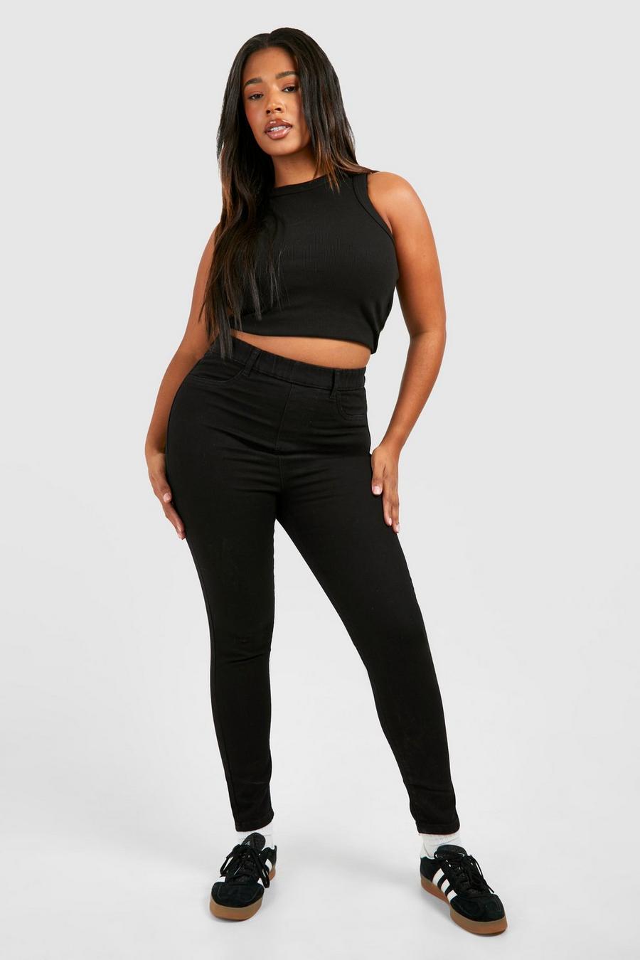 Grande taille - Jegging taille haute, Black image number 1