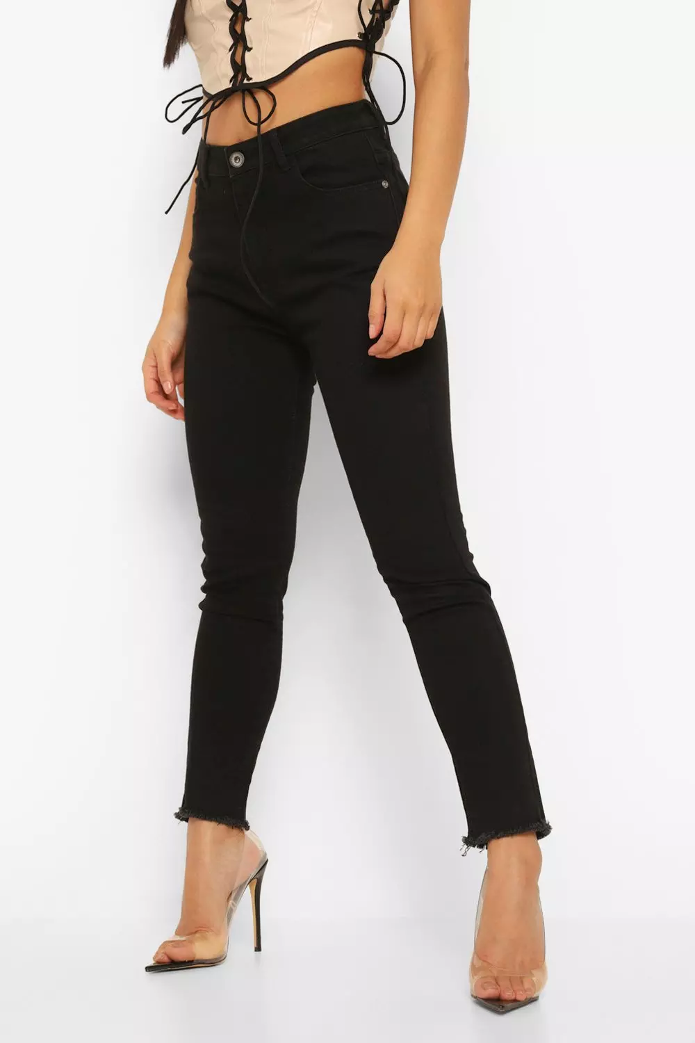 Petite frayed shop hem jeans