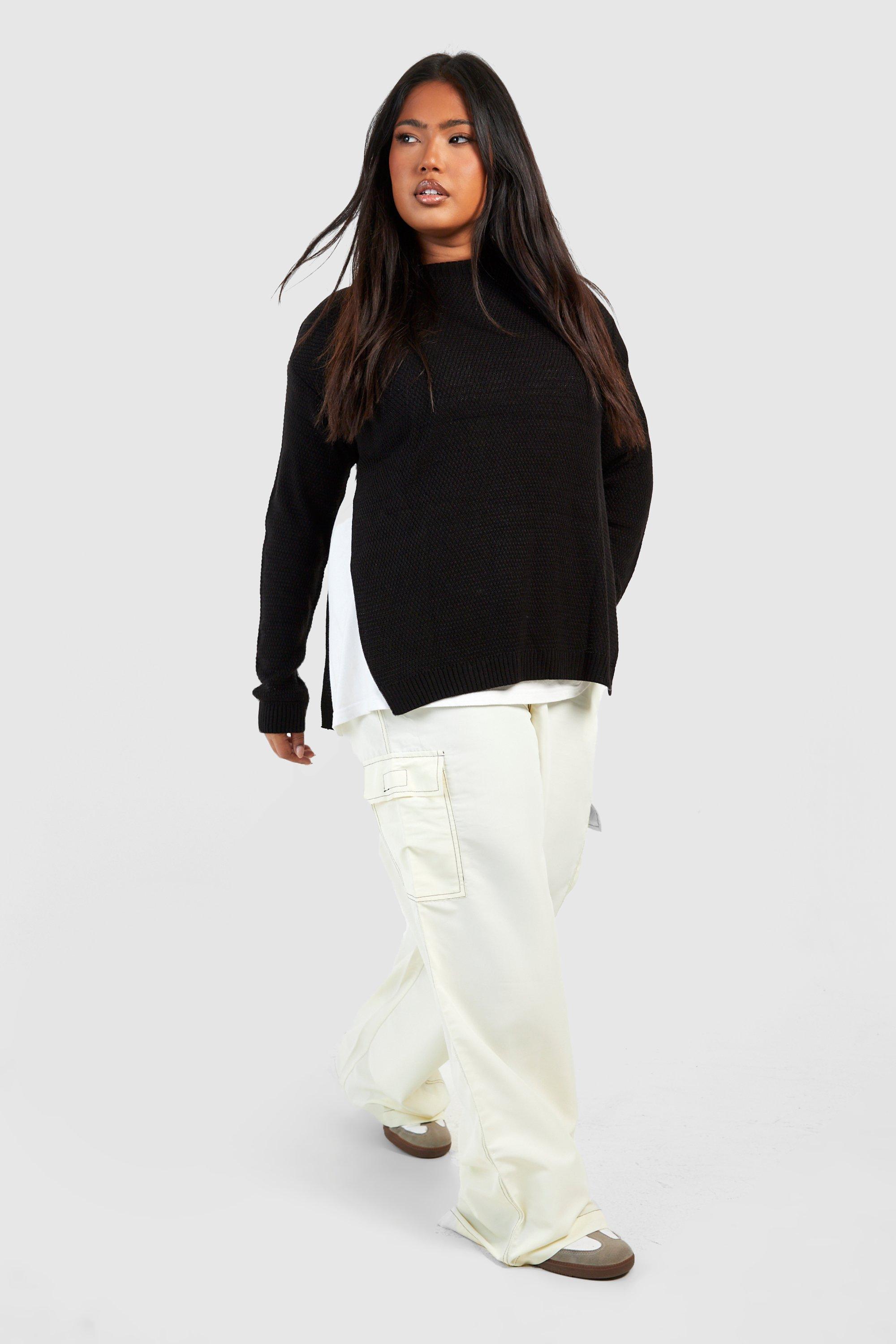 Grande taille Pull fendu sur le cote