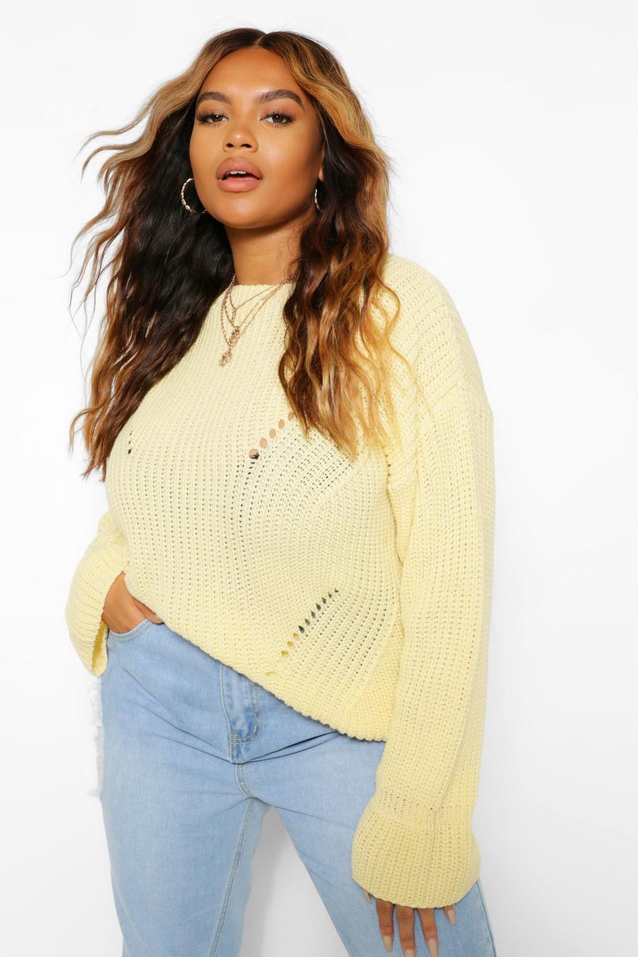 Grande taille - Pull style marin, Citron image number 1