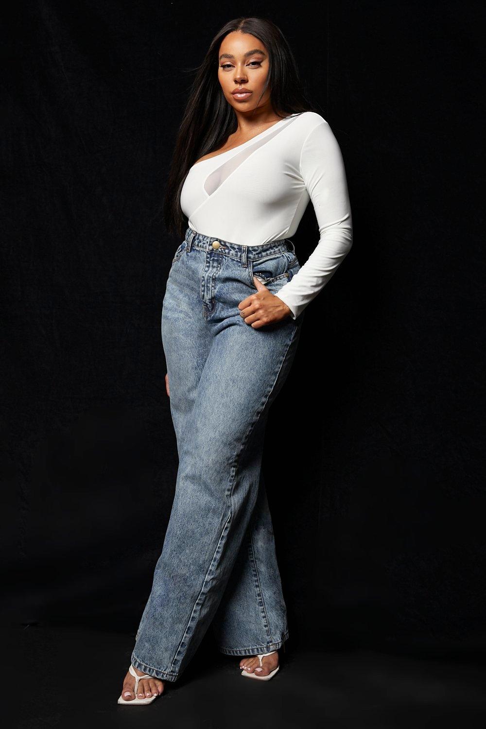 La'Tecia Plus Vintage Wash Wide Leg Jeans