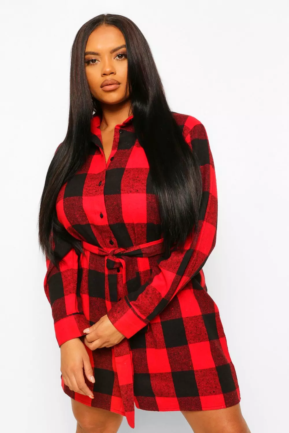 Belted oversized hot sale shirt dress