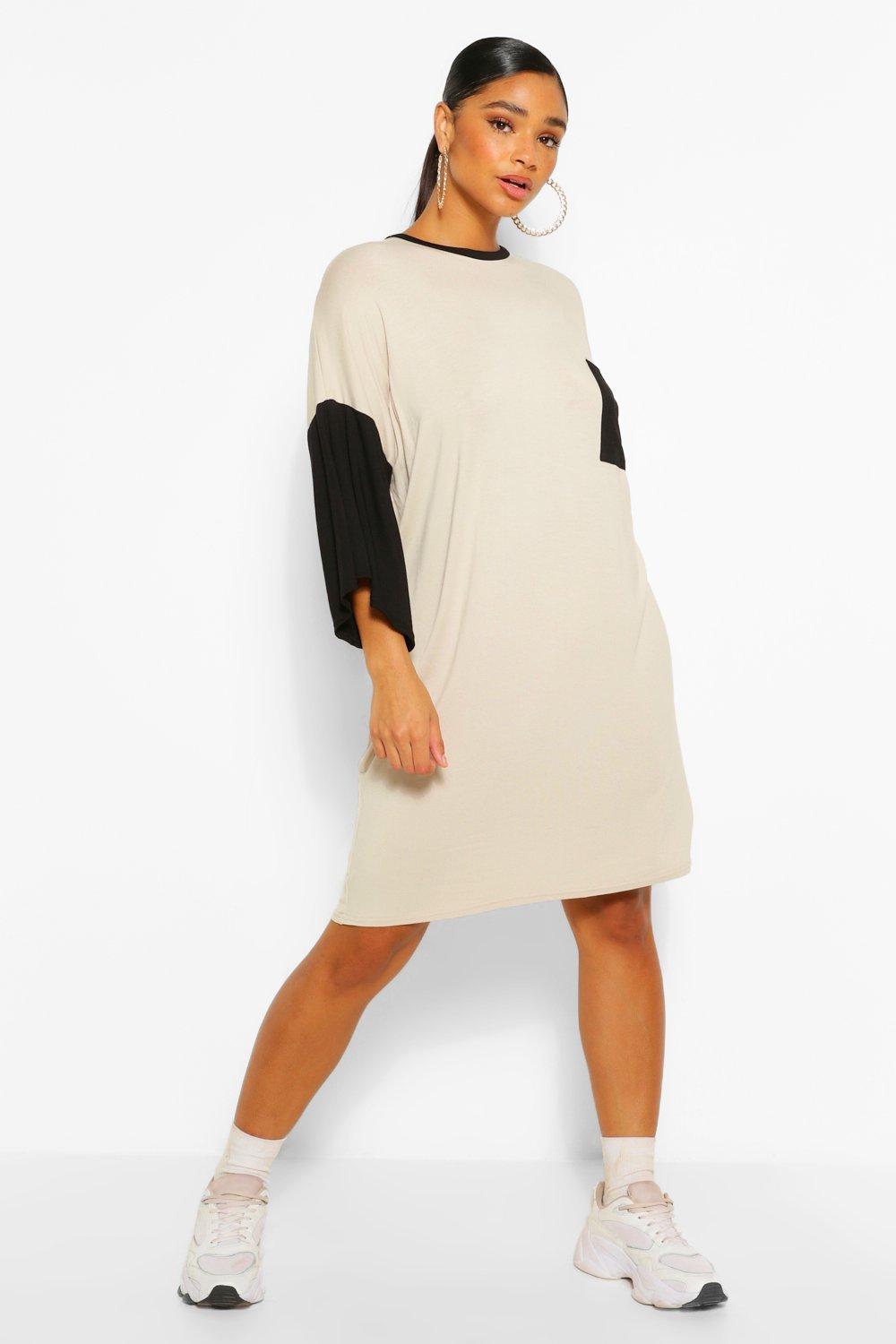 Colour block sale t shirt dress