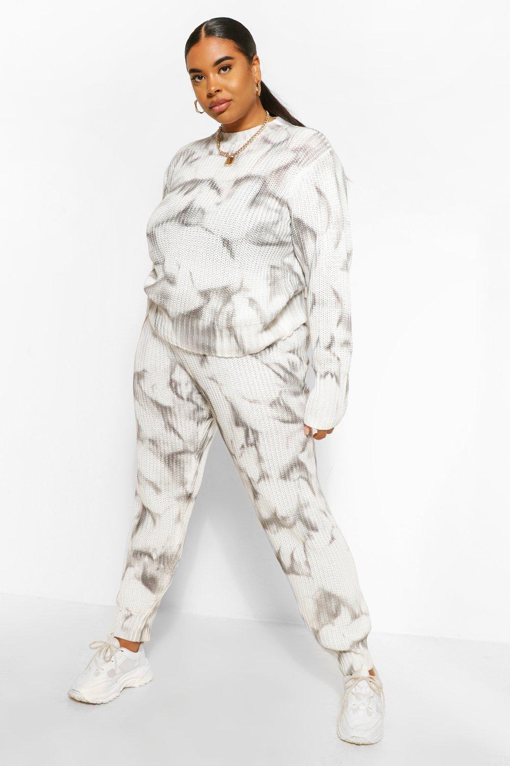 Grande taille Ensemble jogging confortable et pull tie dye boohoo