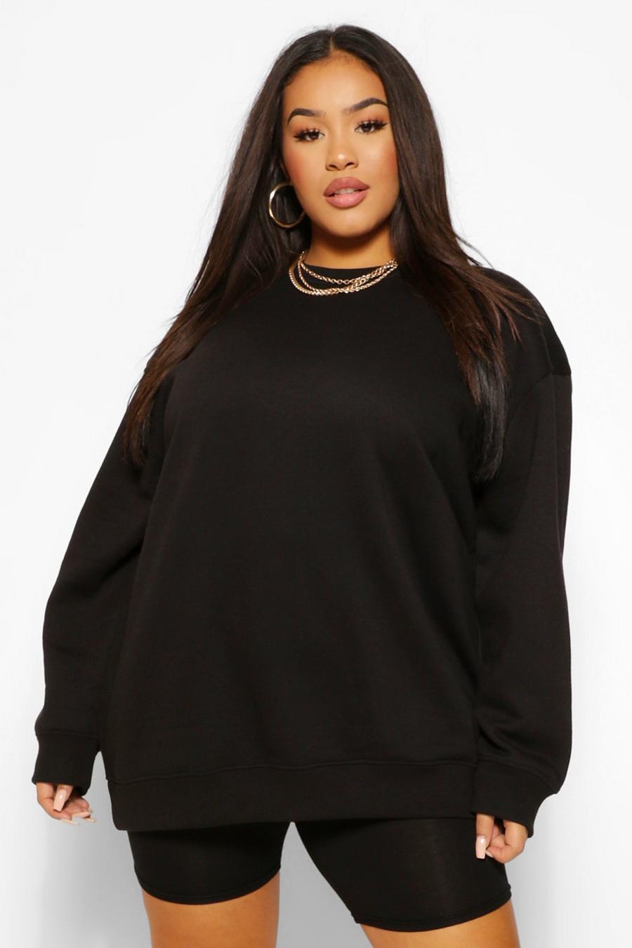 Black Plus - Basic Oversize sweatshirt i boyfriendstil image number 1