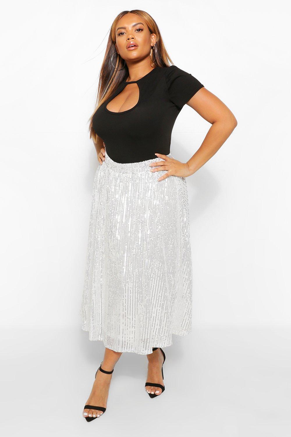 Plus size clearance black circle skirt