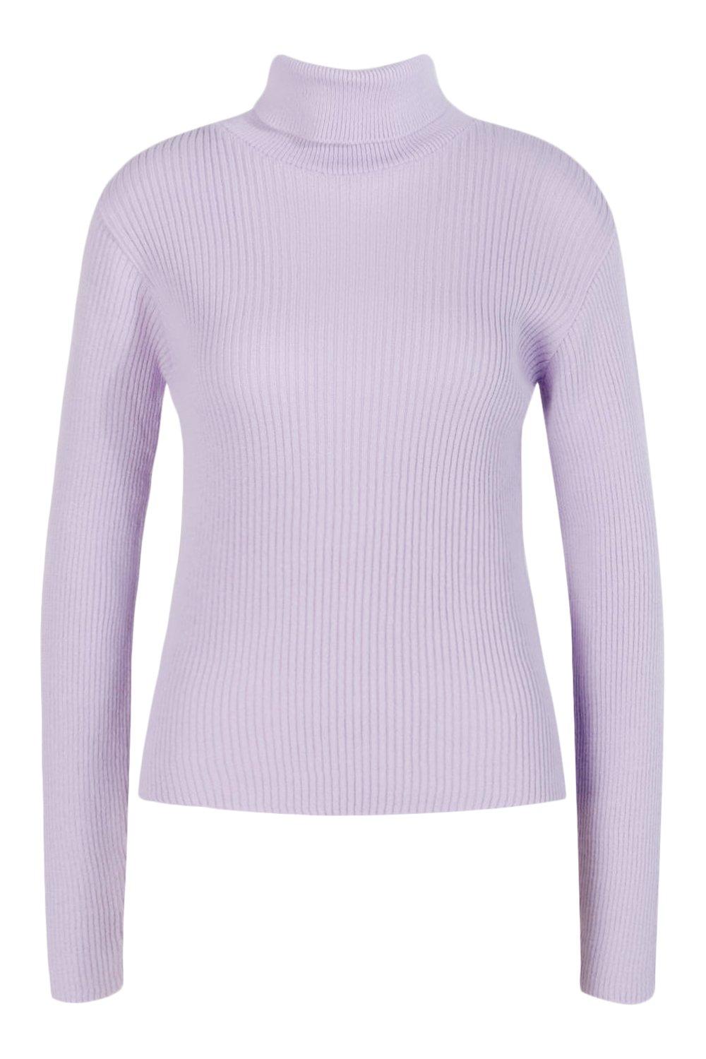 purple high neck jumper