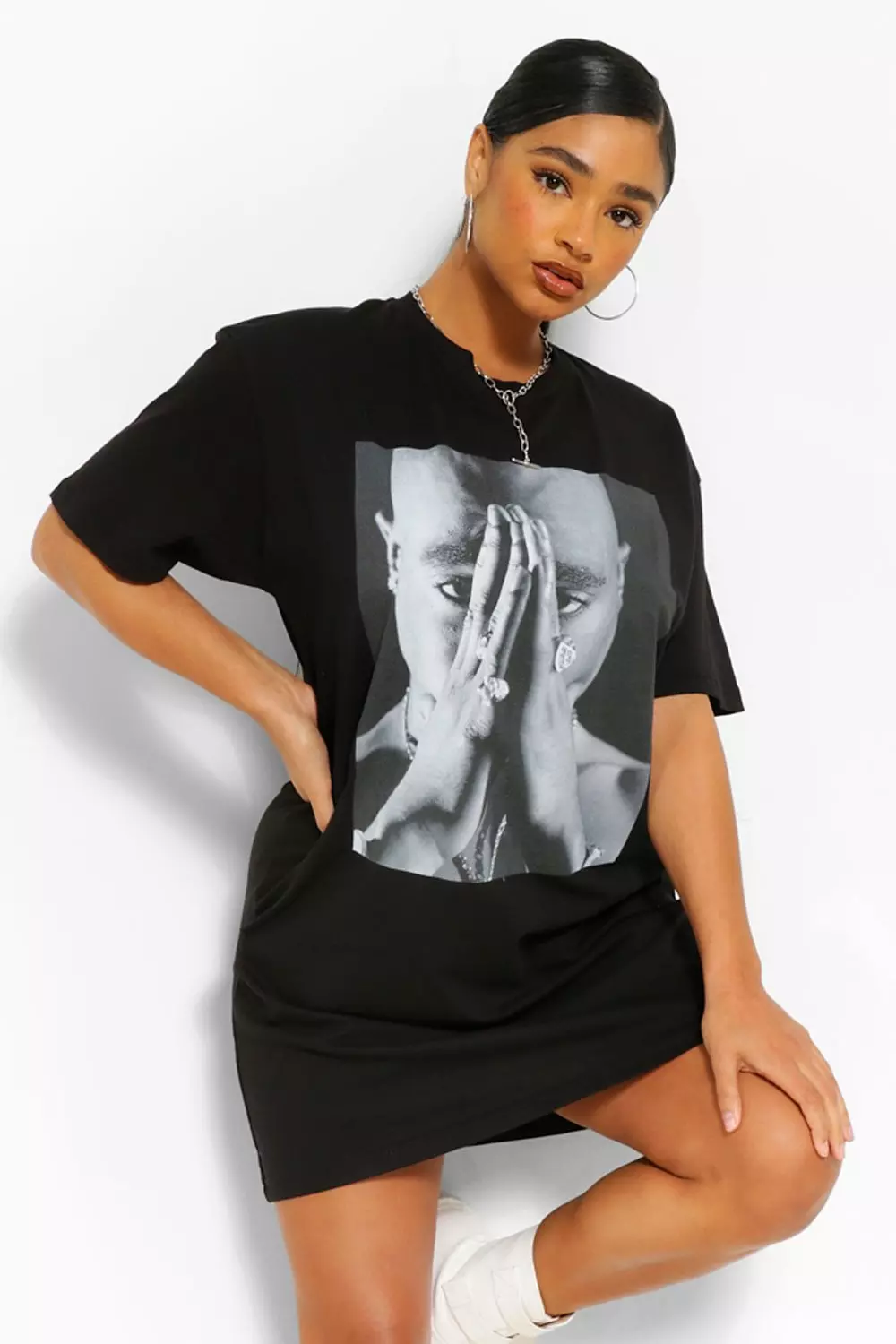 Tupac t shirt 2025 dress plus size