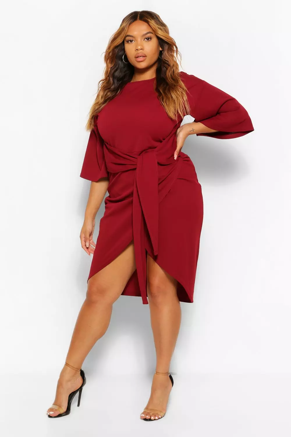 Boohoo kimono shop wrap dress