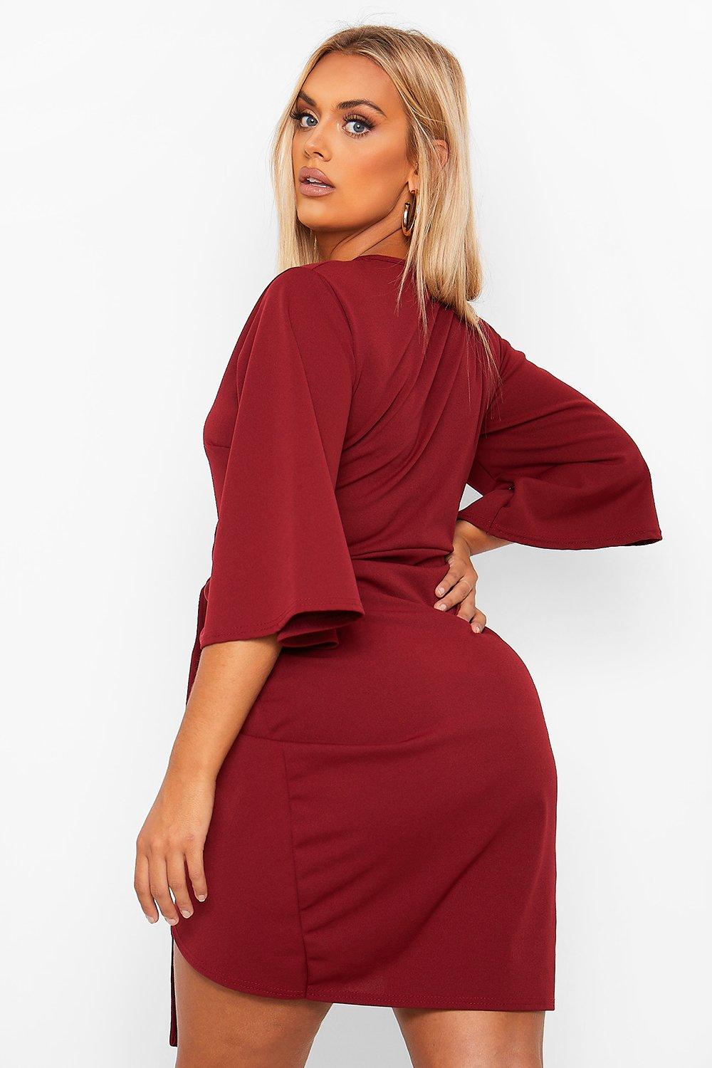 Boohoo kimono hot sale wrap dress