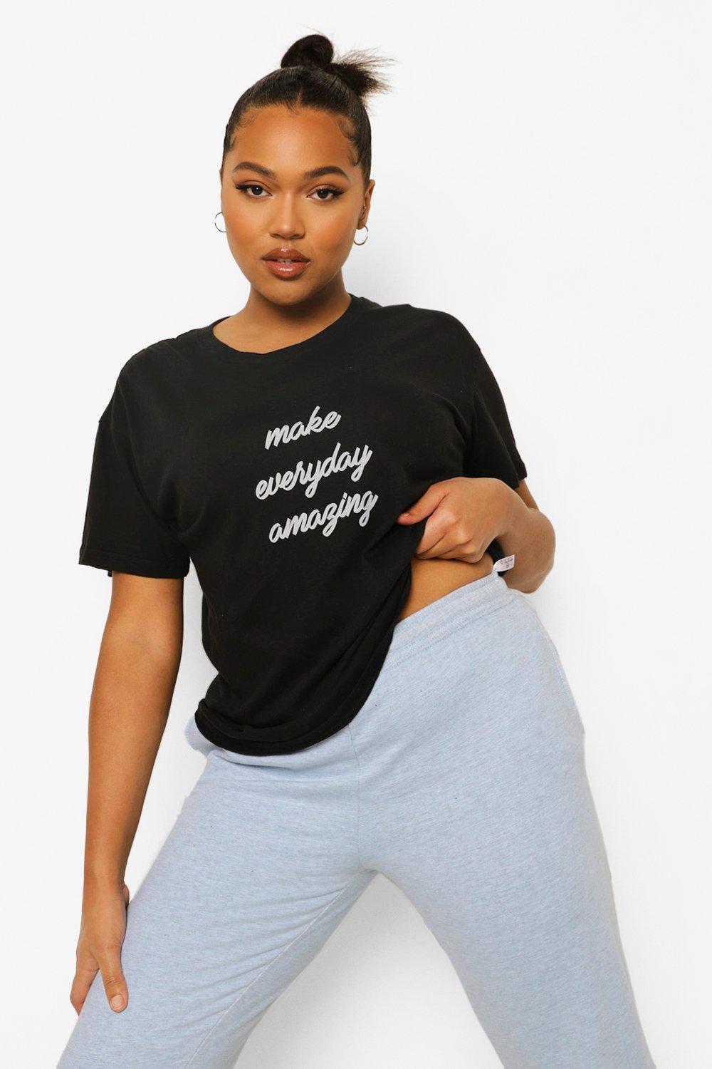 Women's Plus Amazing Slogan Boohoo UK