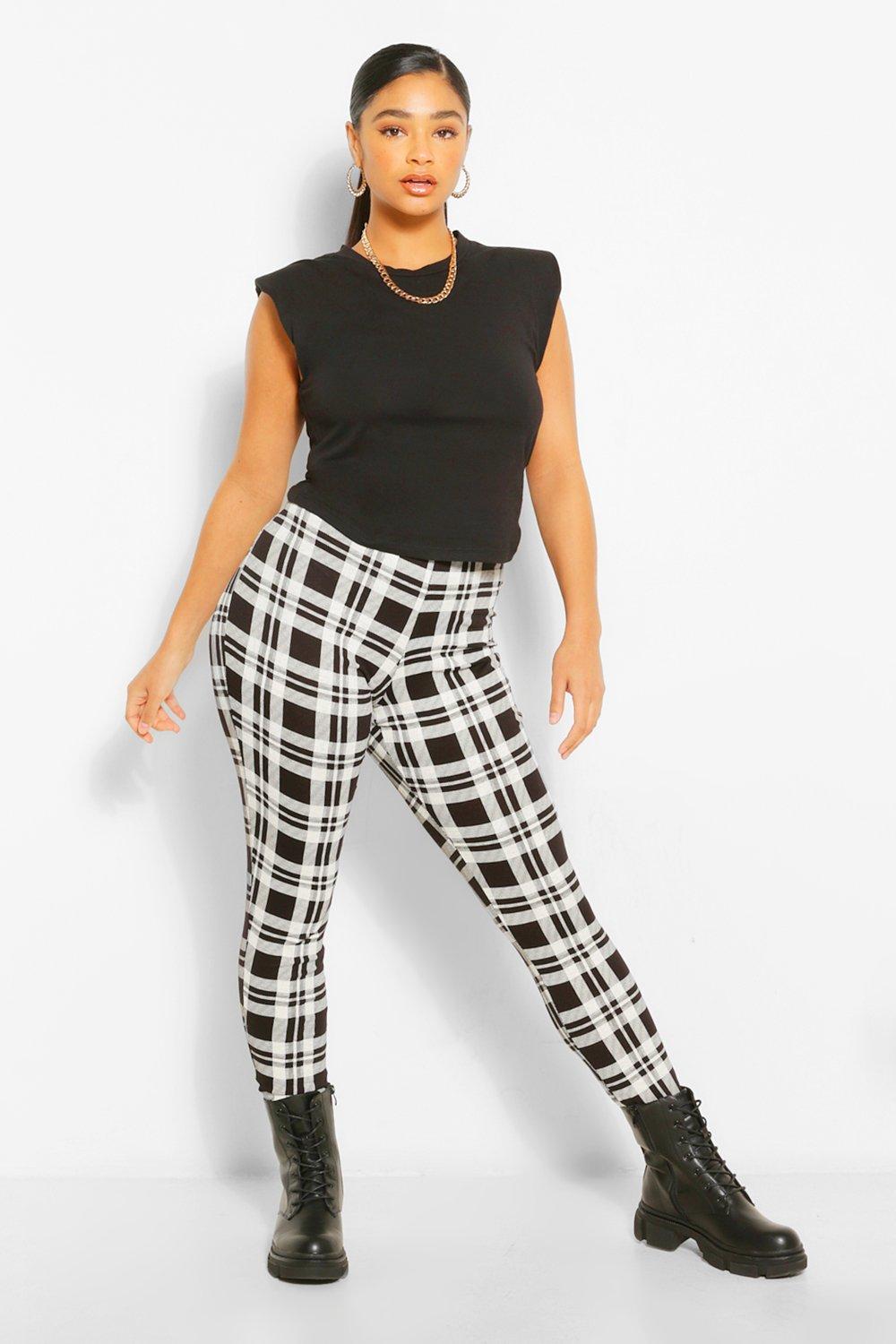 Women's Plus Mono Check Leggings