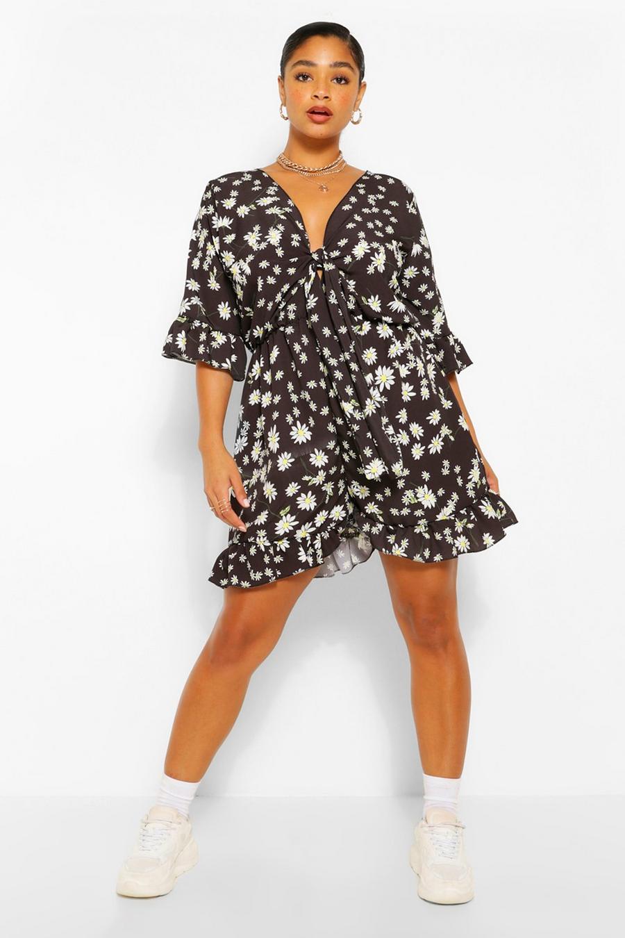 Plus Ditsy Floral Ruffle Playsuit image number 1