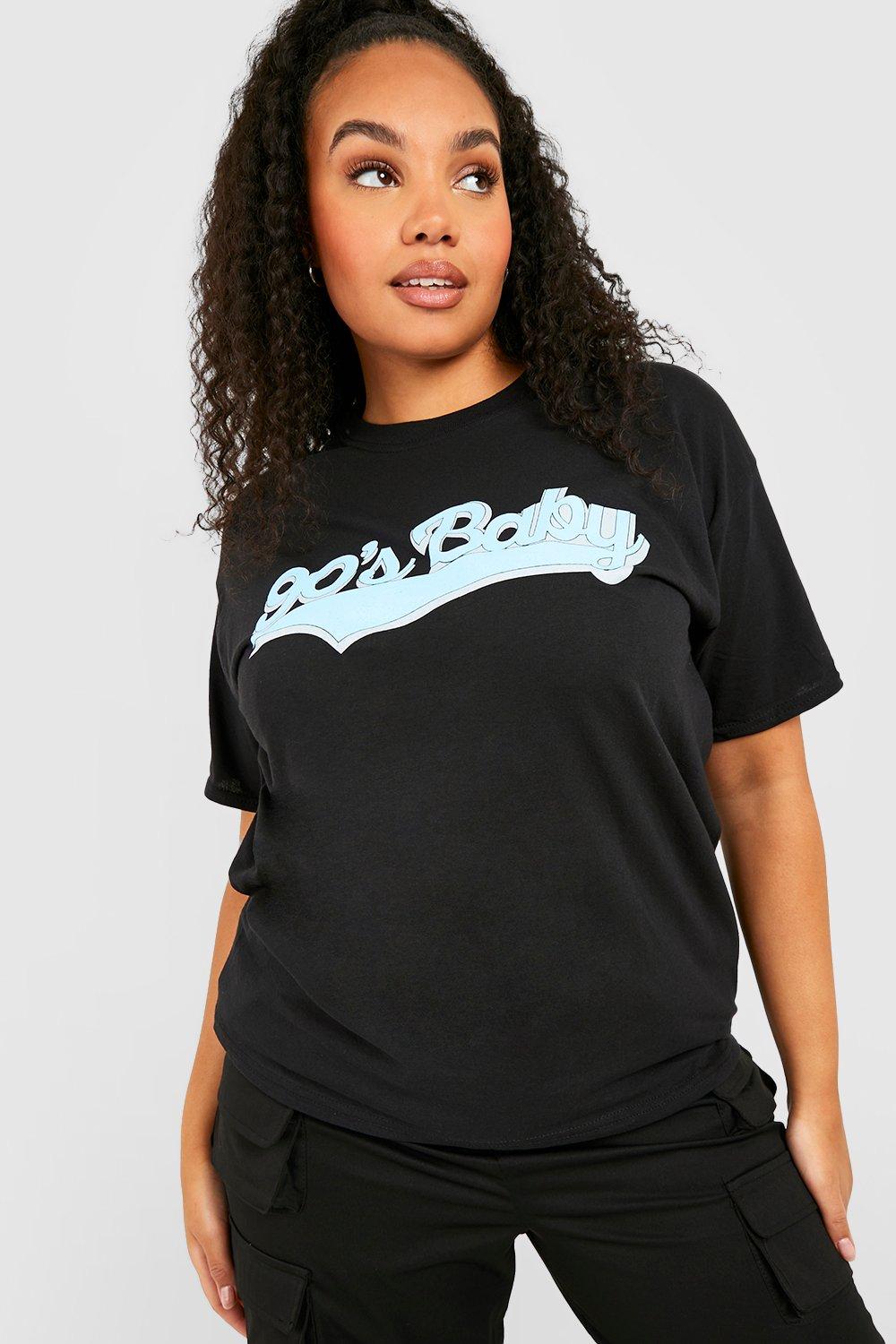 Black Plus 90 s Baby T Shirt boohoo UK