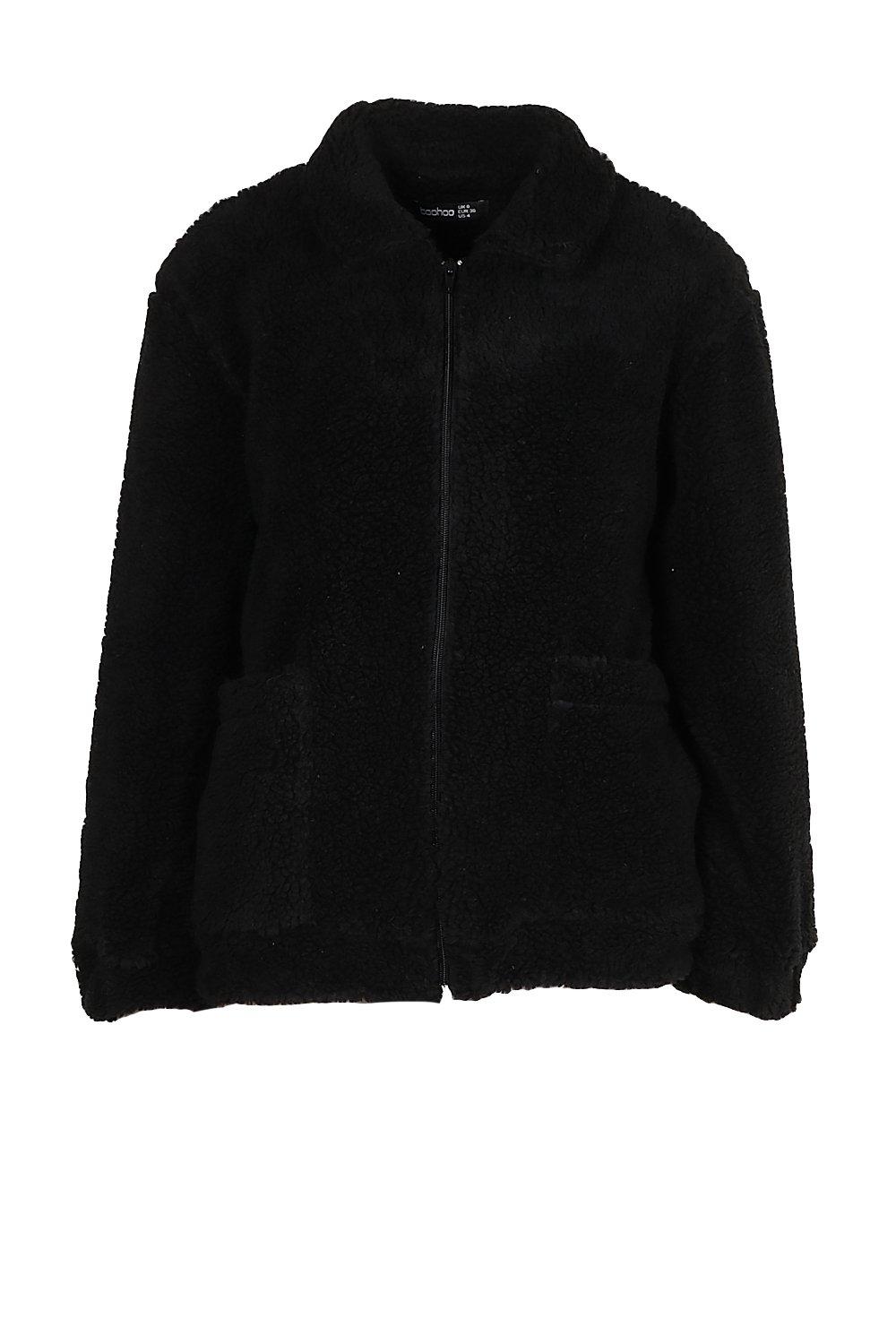 Pocket front teddy coat best sale