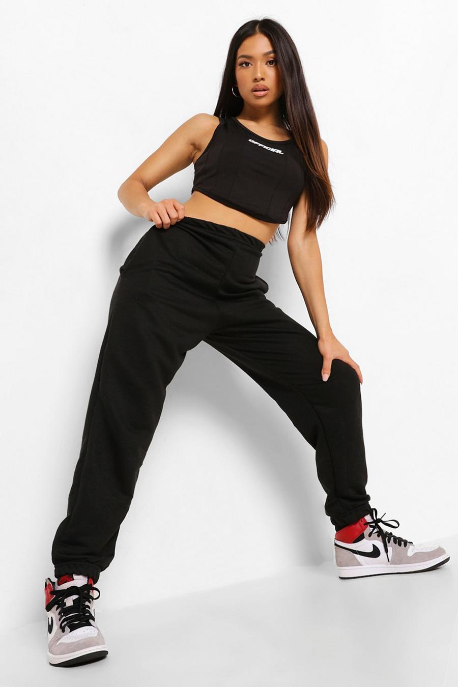 Charcoal Petite Basic Joggingbroek Met Elastische Zoom image number 1