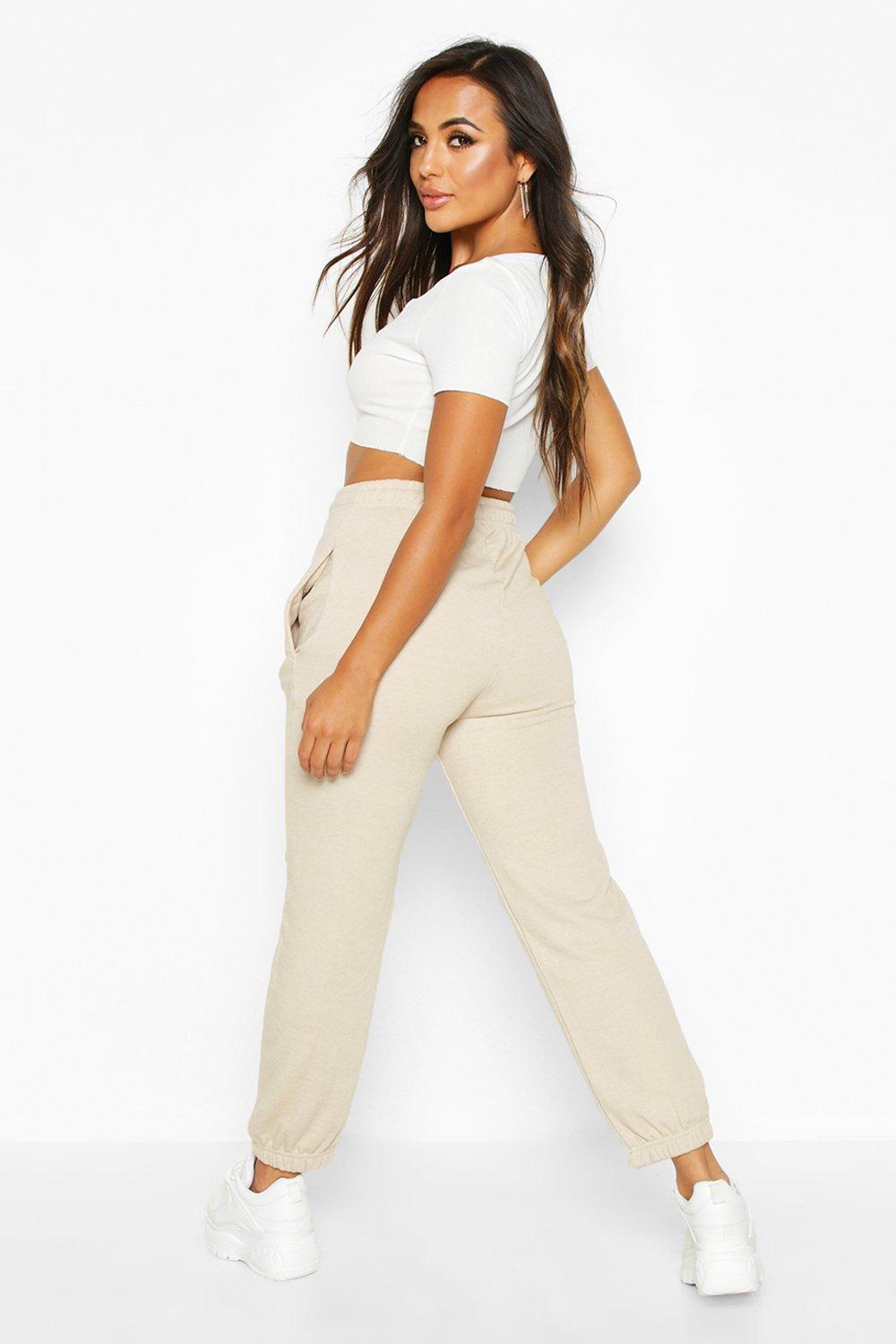 White basic cuffed online hem jogger