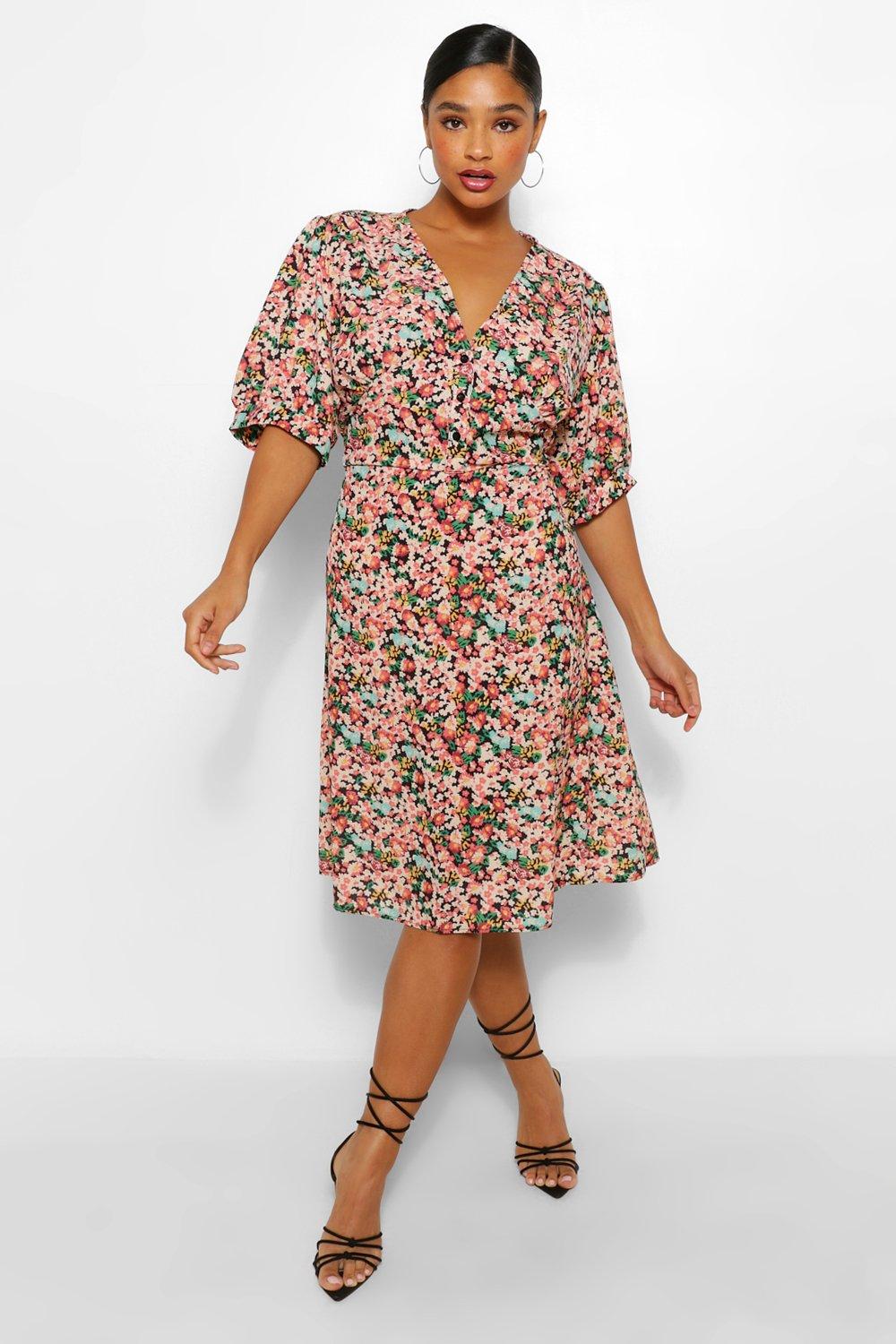 Boohoo floral tea outlet dress