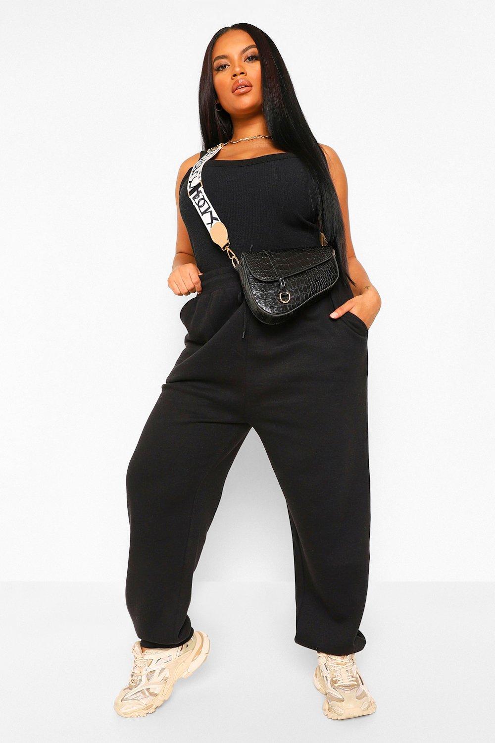 Plus Drawstring Rib Waistband & Cuff Joggers