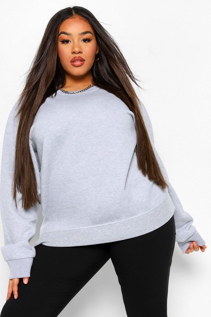 Grey marl Plus - Basic Oversize sweatshirt image number 1
