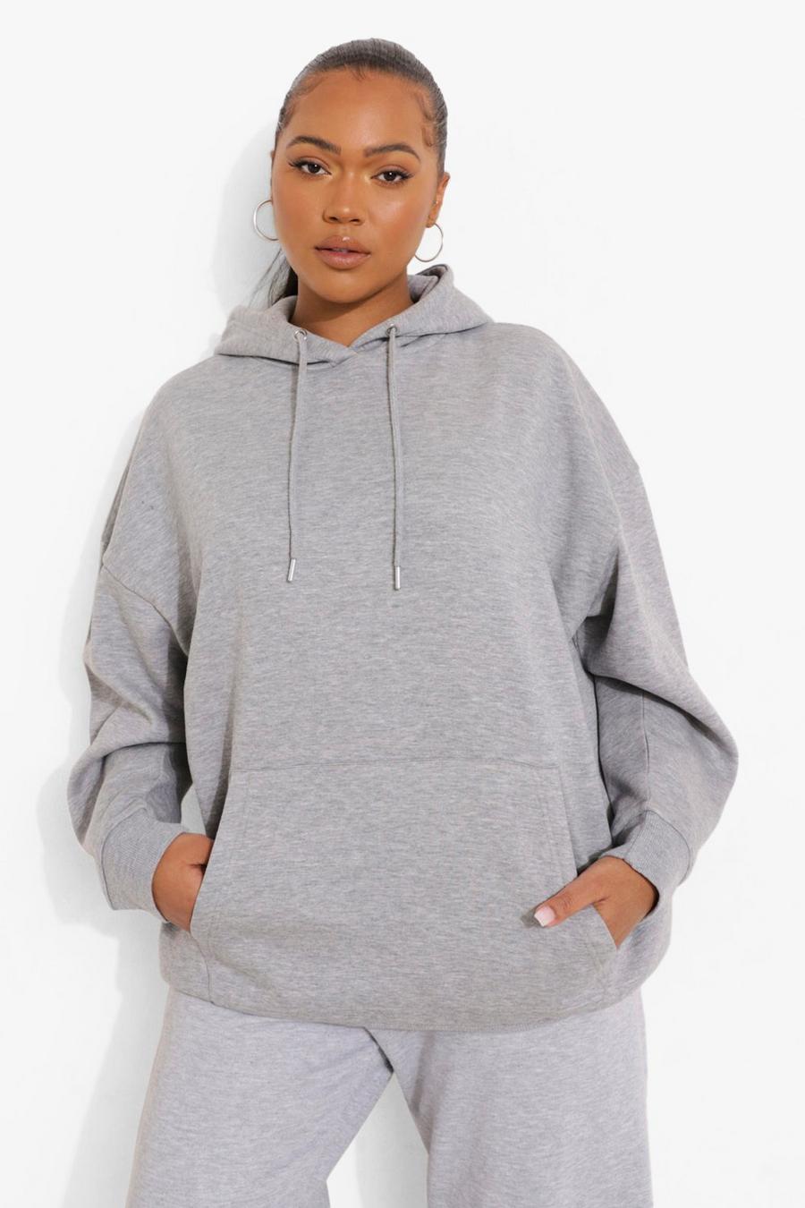 Grey marl Plus Basic Oversized Hoodie image number 1