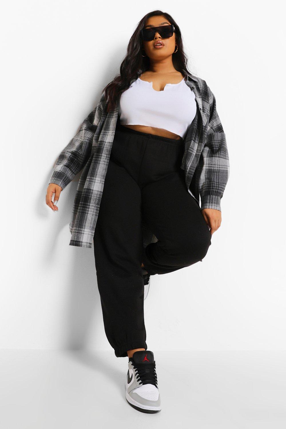 Plus Basic Cuffed Hem Joggers boohoo