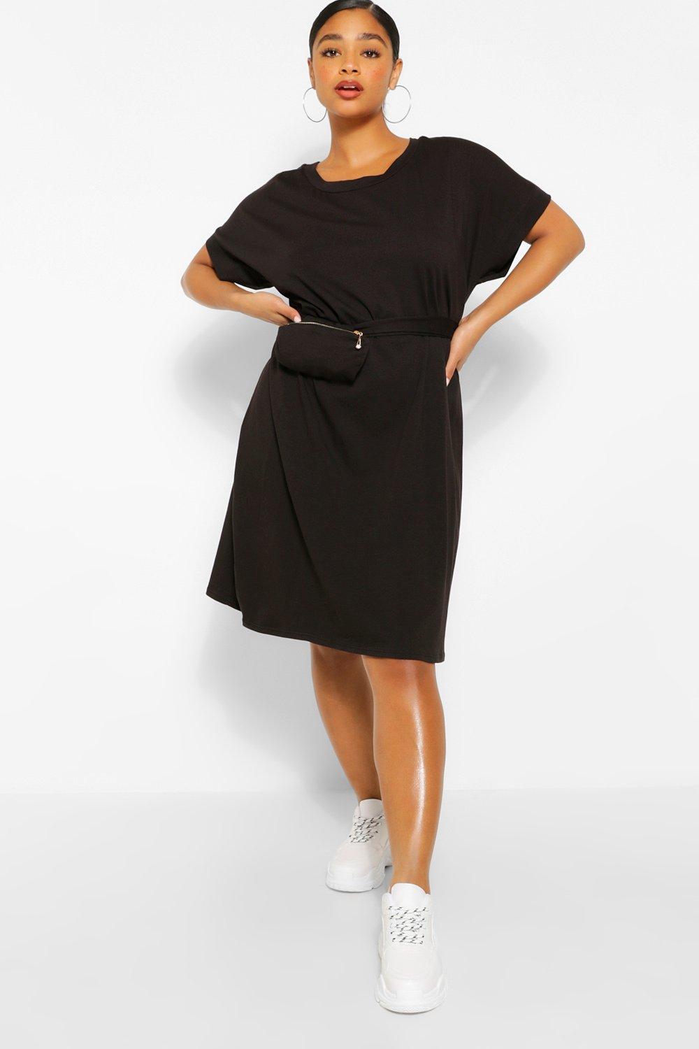 womens black jersey dress