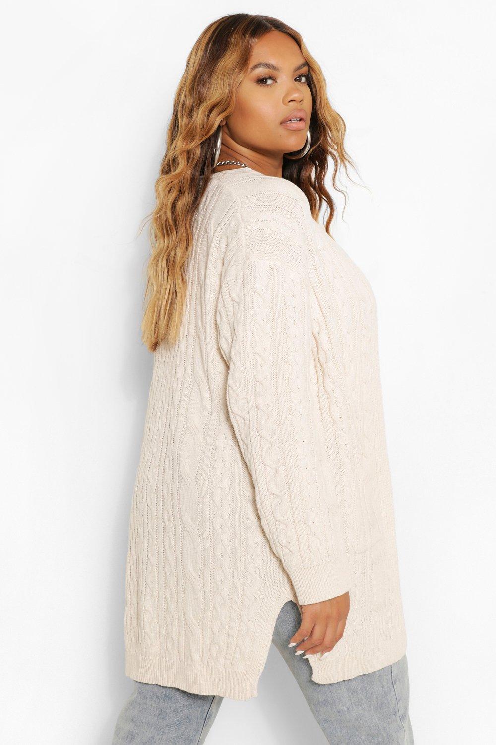 Plus size 2025 cable knit cardigan