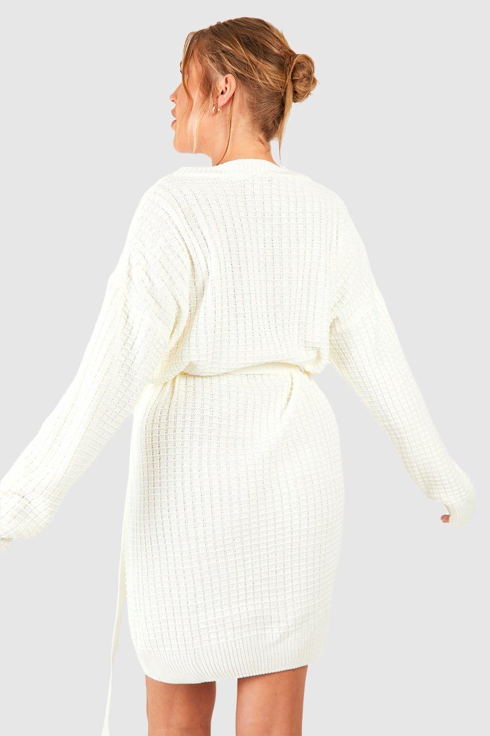 plus size cream sweater dress