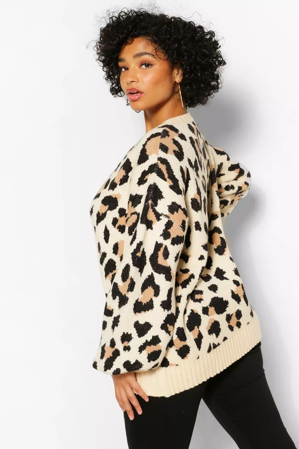 Leopard balloon hotsell sleeve sweater