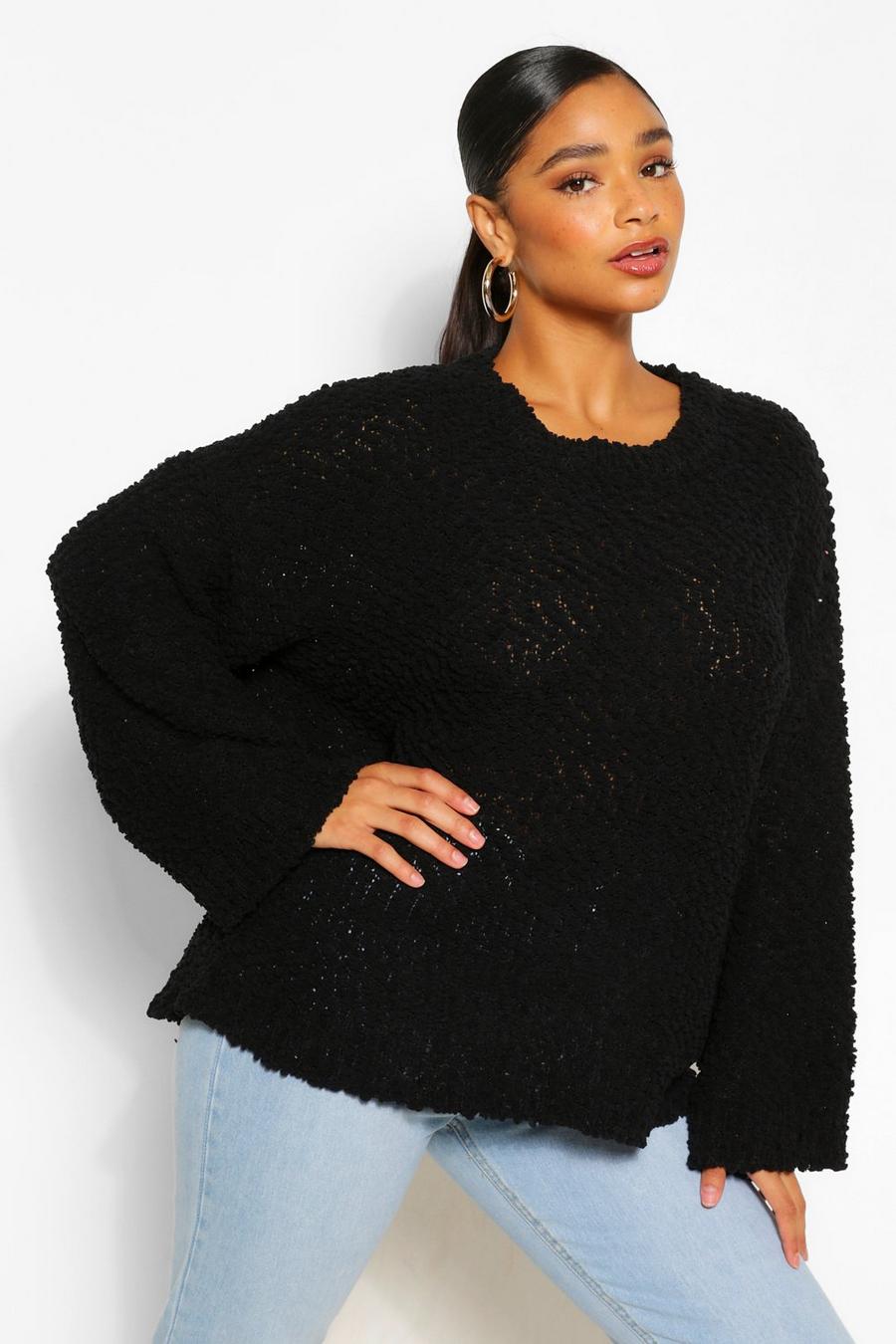 Plus Textured Knit Oversized Sweater image number 1