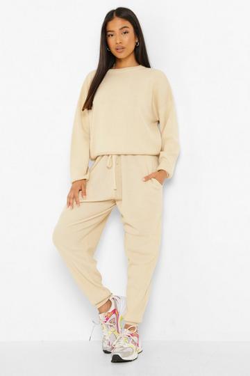 Petite Knitted Jumper & Jogger Co-Oord stone