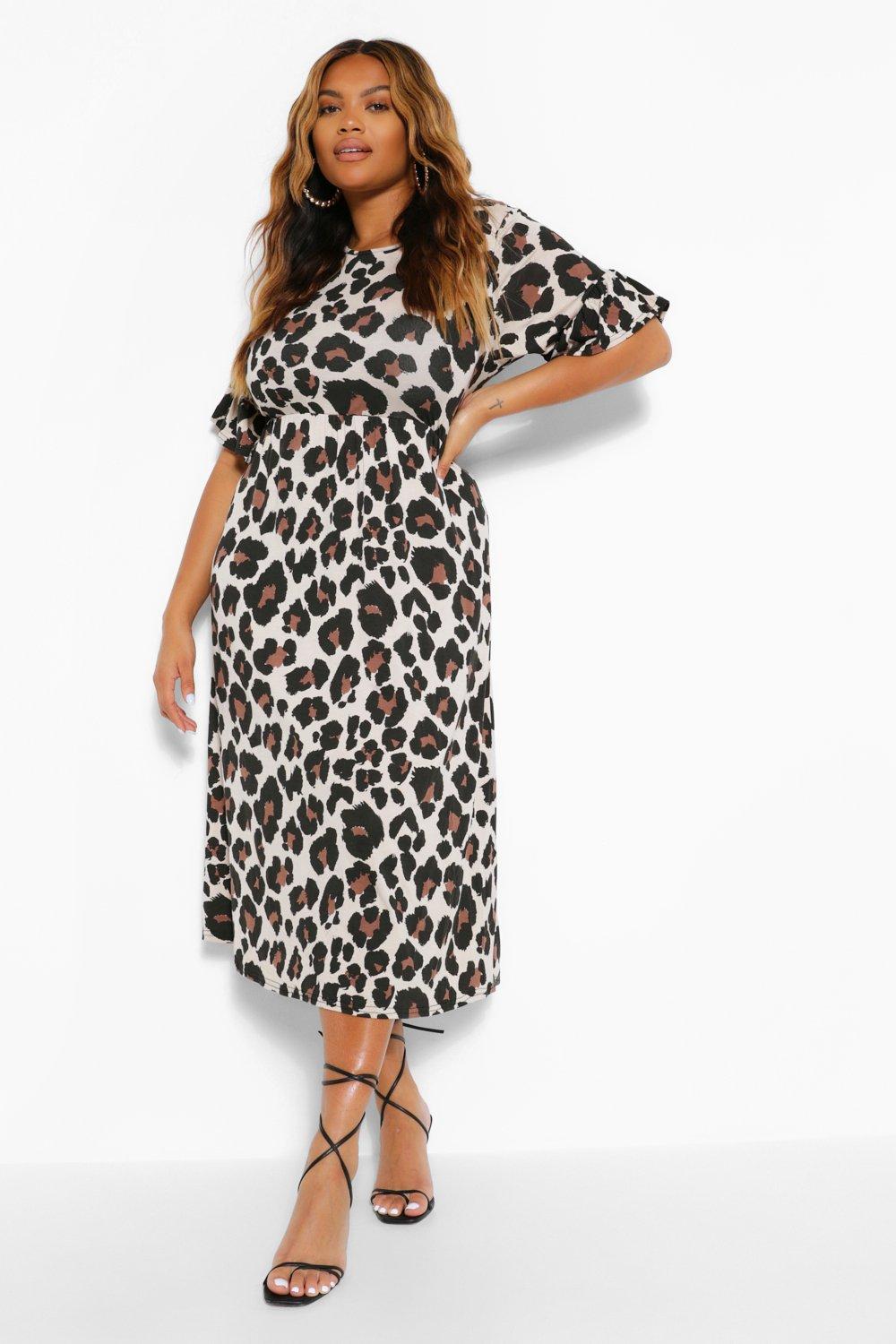 plus leopard midi dress