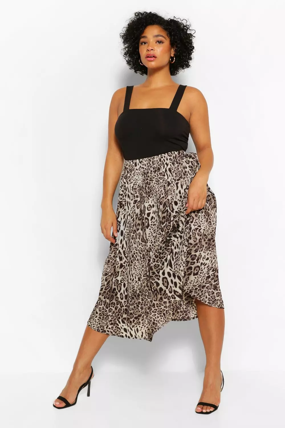 Leopard print midi skirt xl sale