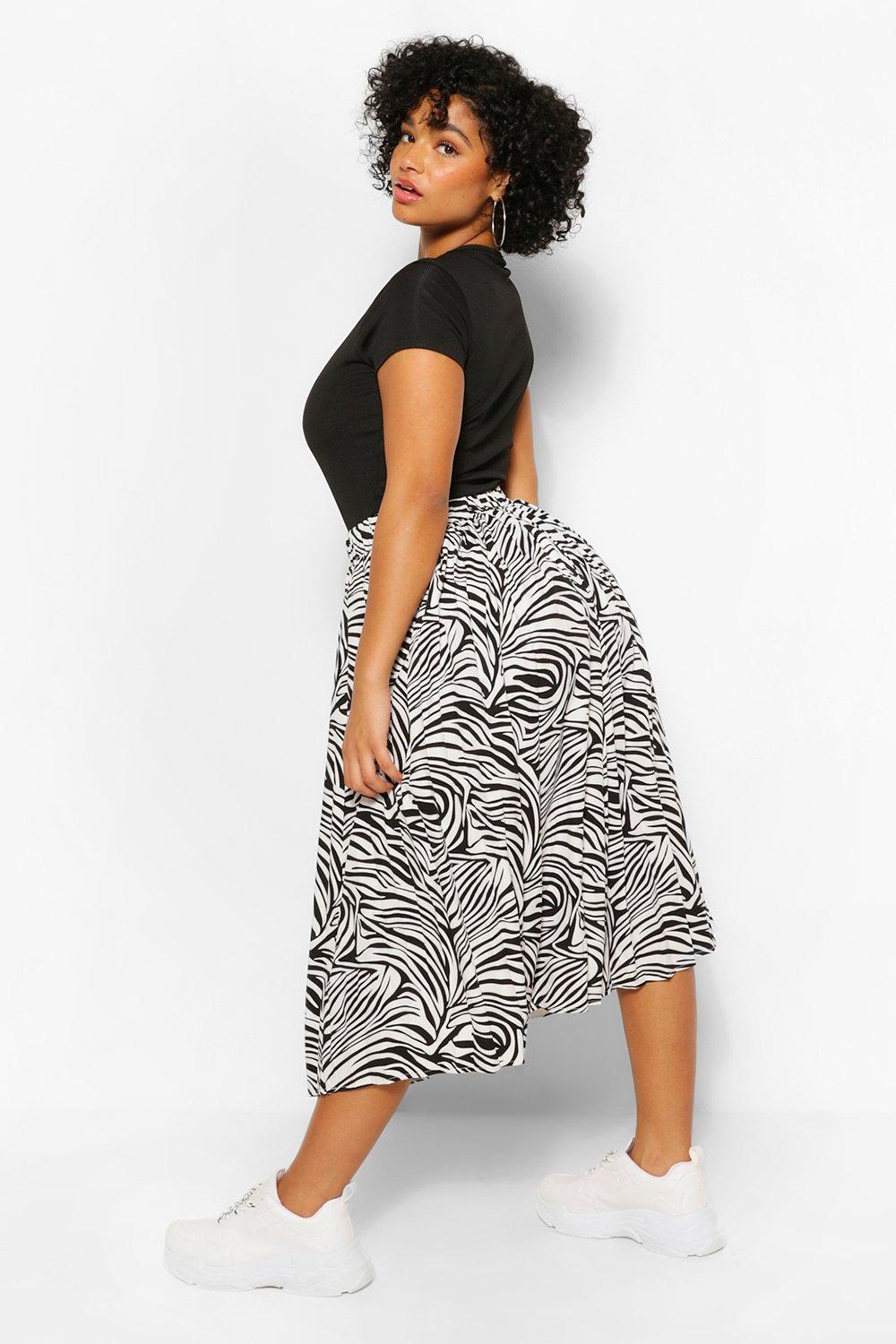 Zebra print 2025 skirt plus size