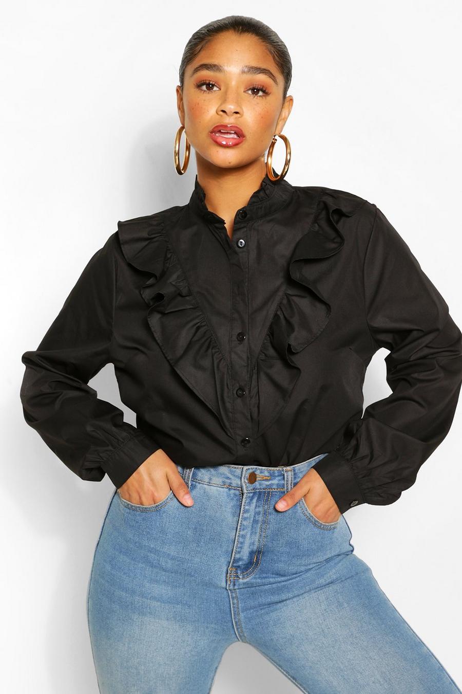 Black Plus - Skjorta med volanger image number 1